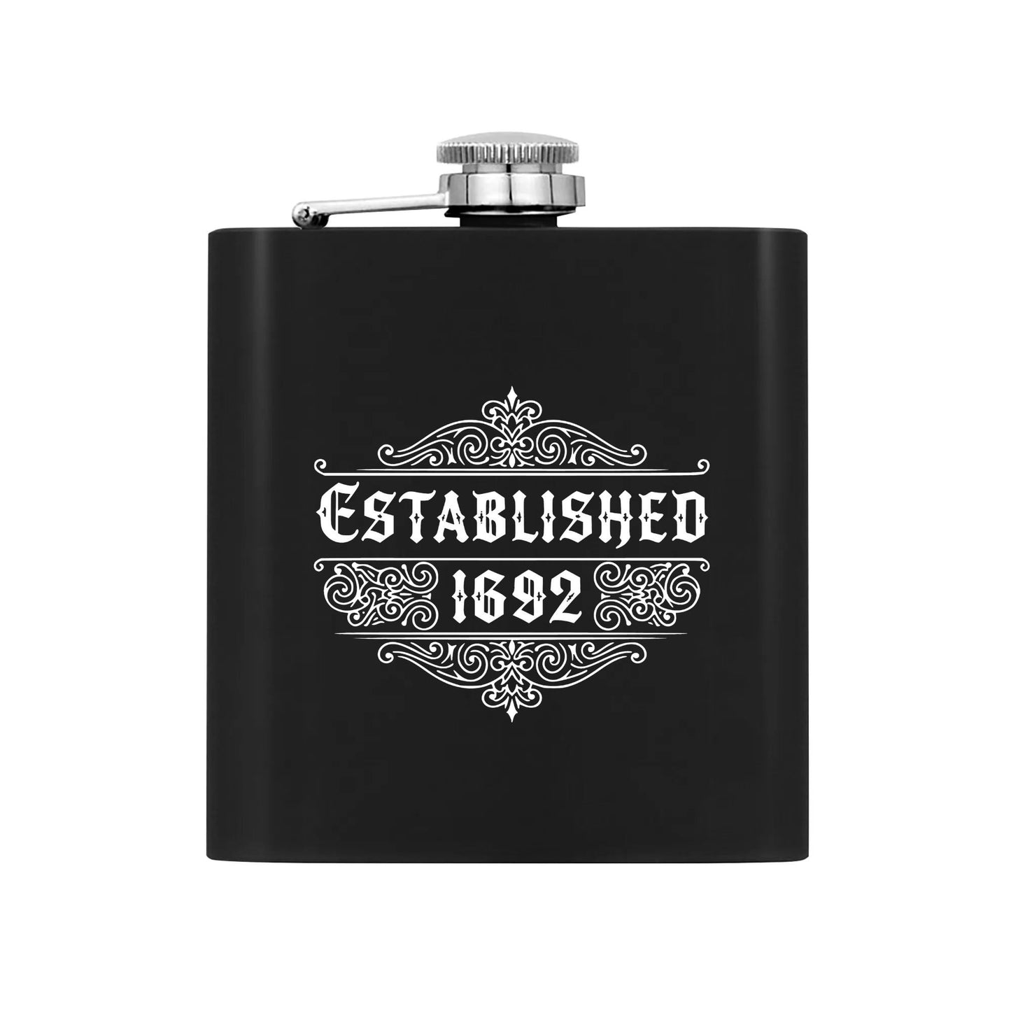 1692 7oz Black Stainless Steel Flask Set