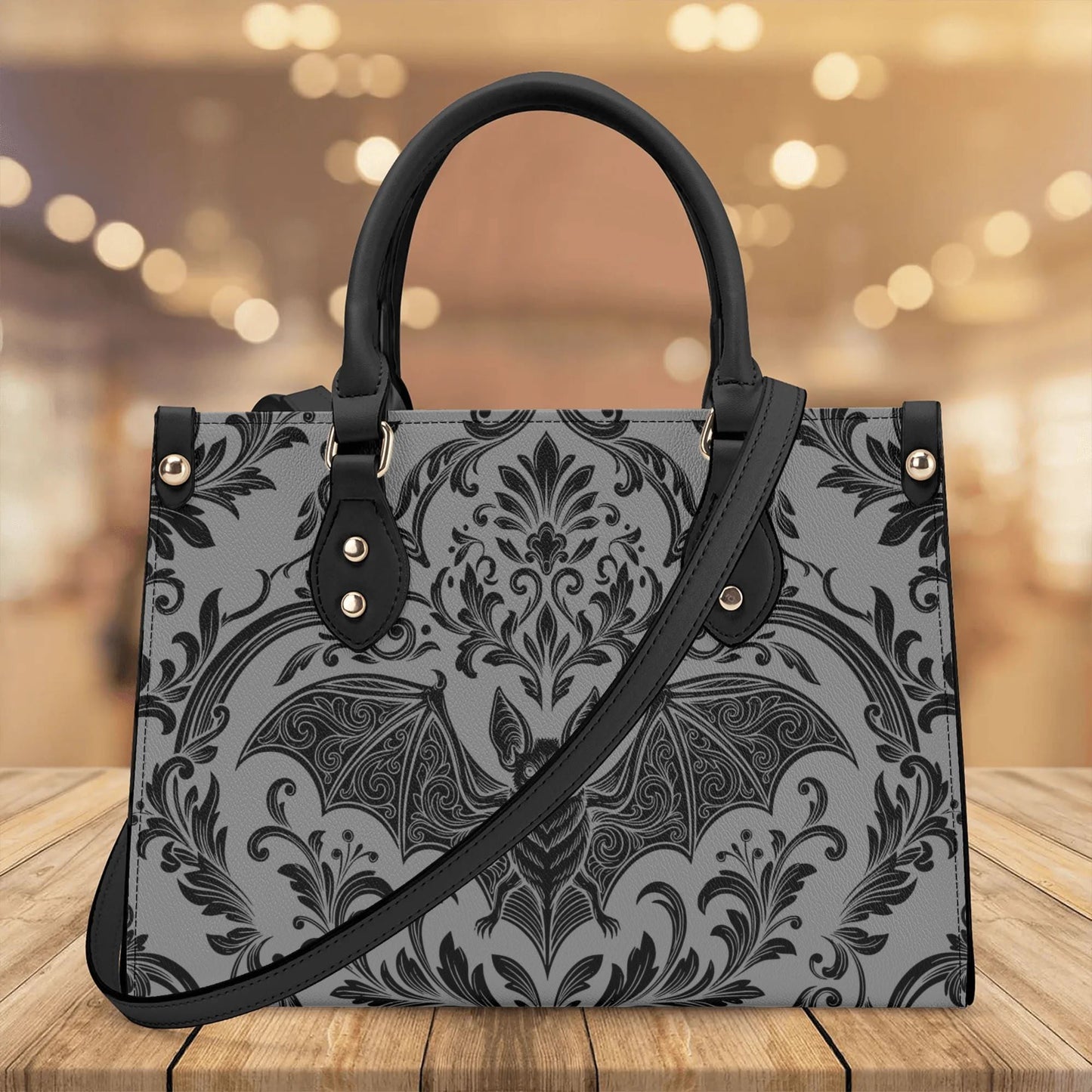 Damask Bat Leather HandBag