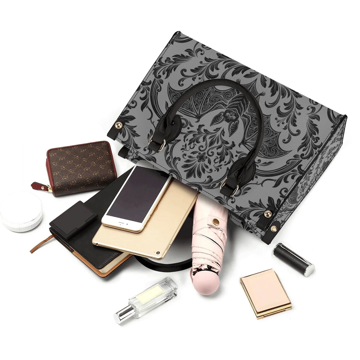 Damask Bat Leather HandBag