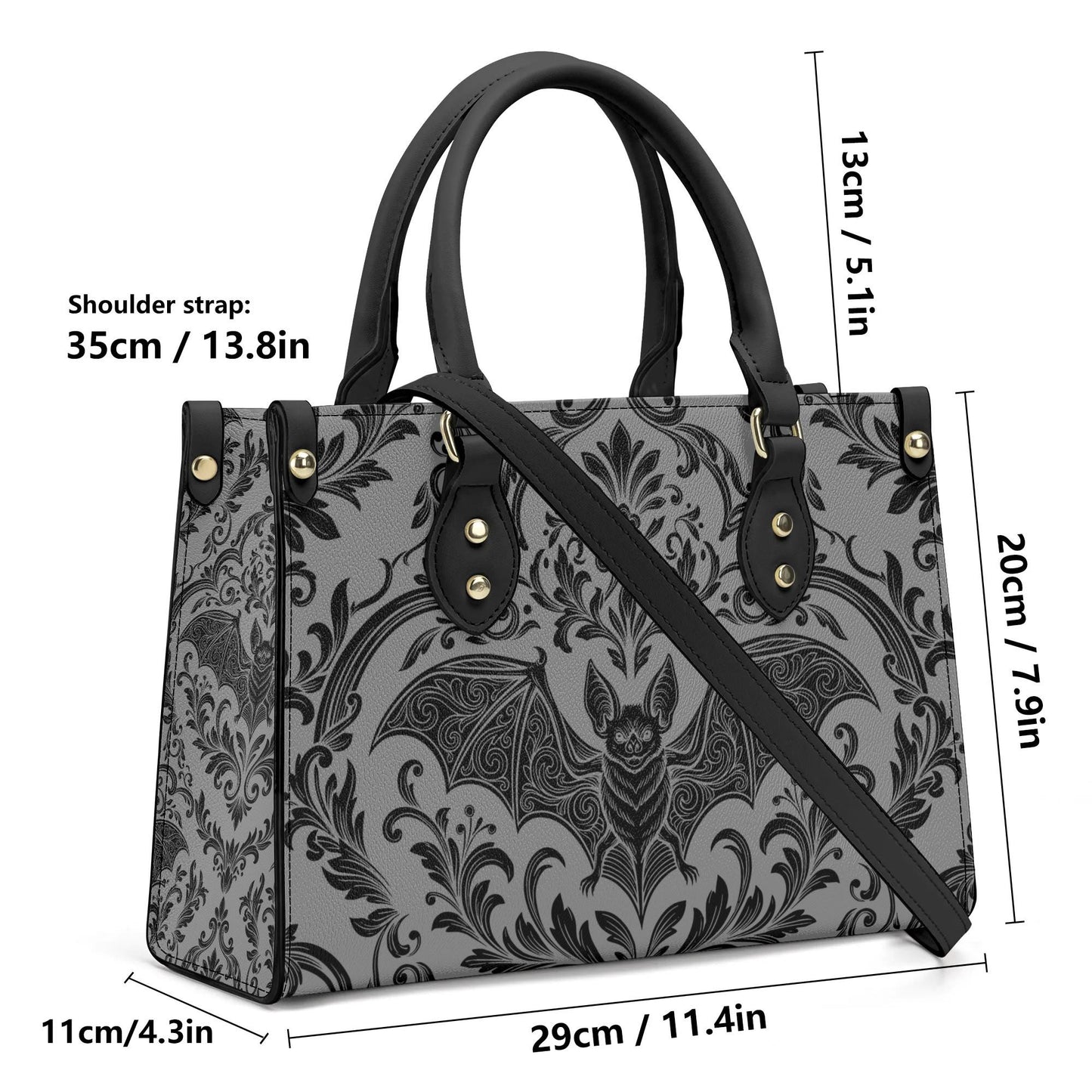 Damask Bat Leather HandBag