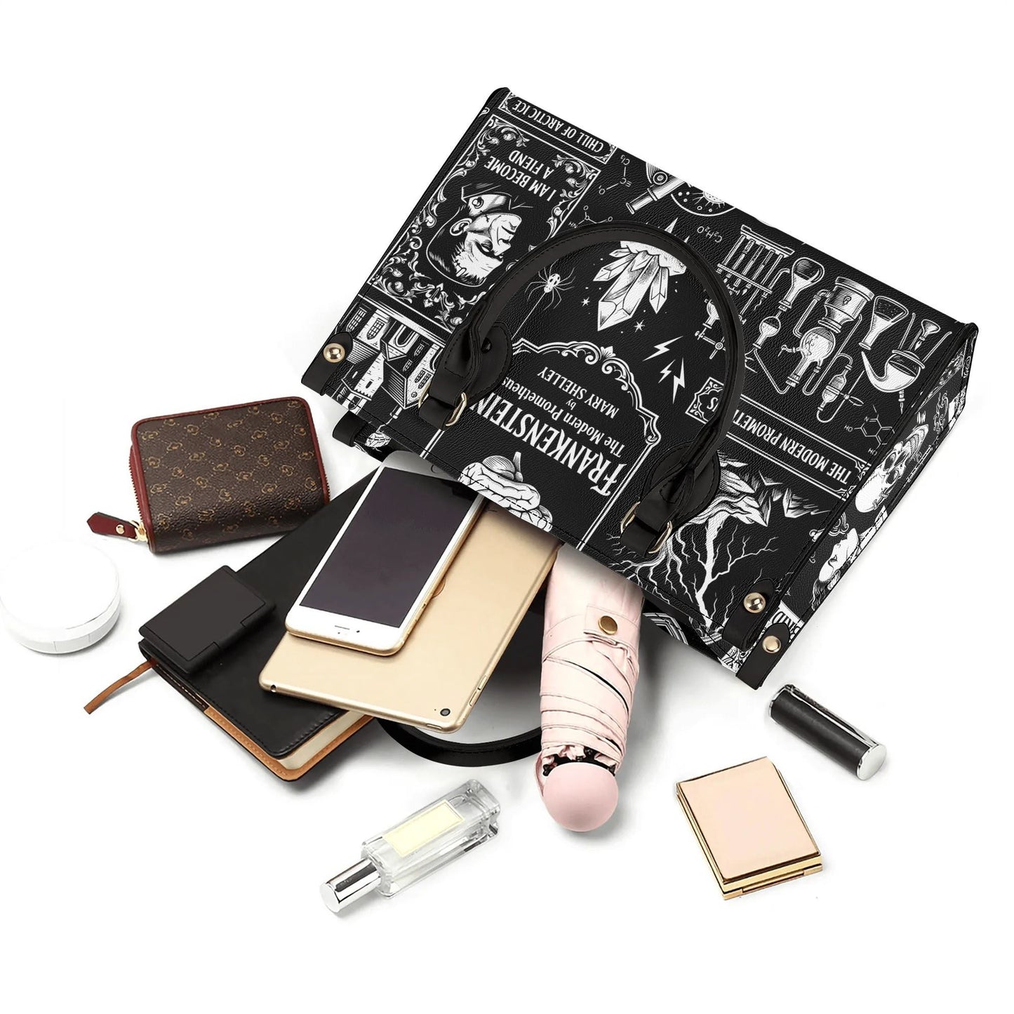 The Modern Prometheus - Bride of Frankenstein Leather HandBag