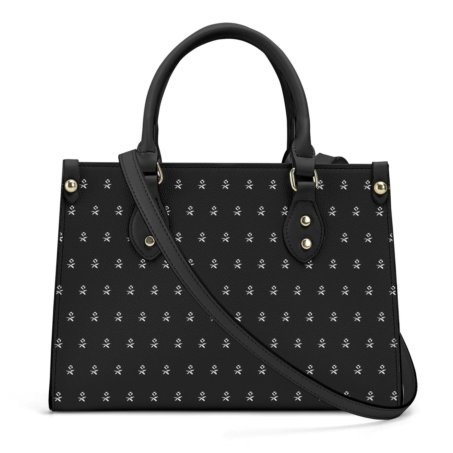 Wednesday | Dahlia Flower Leather Handbag with Shoulder Strap