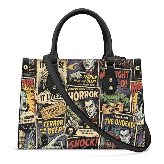 Horror Montage | Monsters Leather Handbag