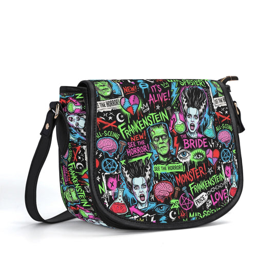 The Bride & Frankenstein | Monsters | Top-grain Leather Saddle Bag