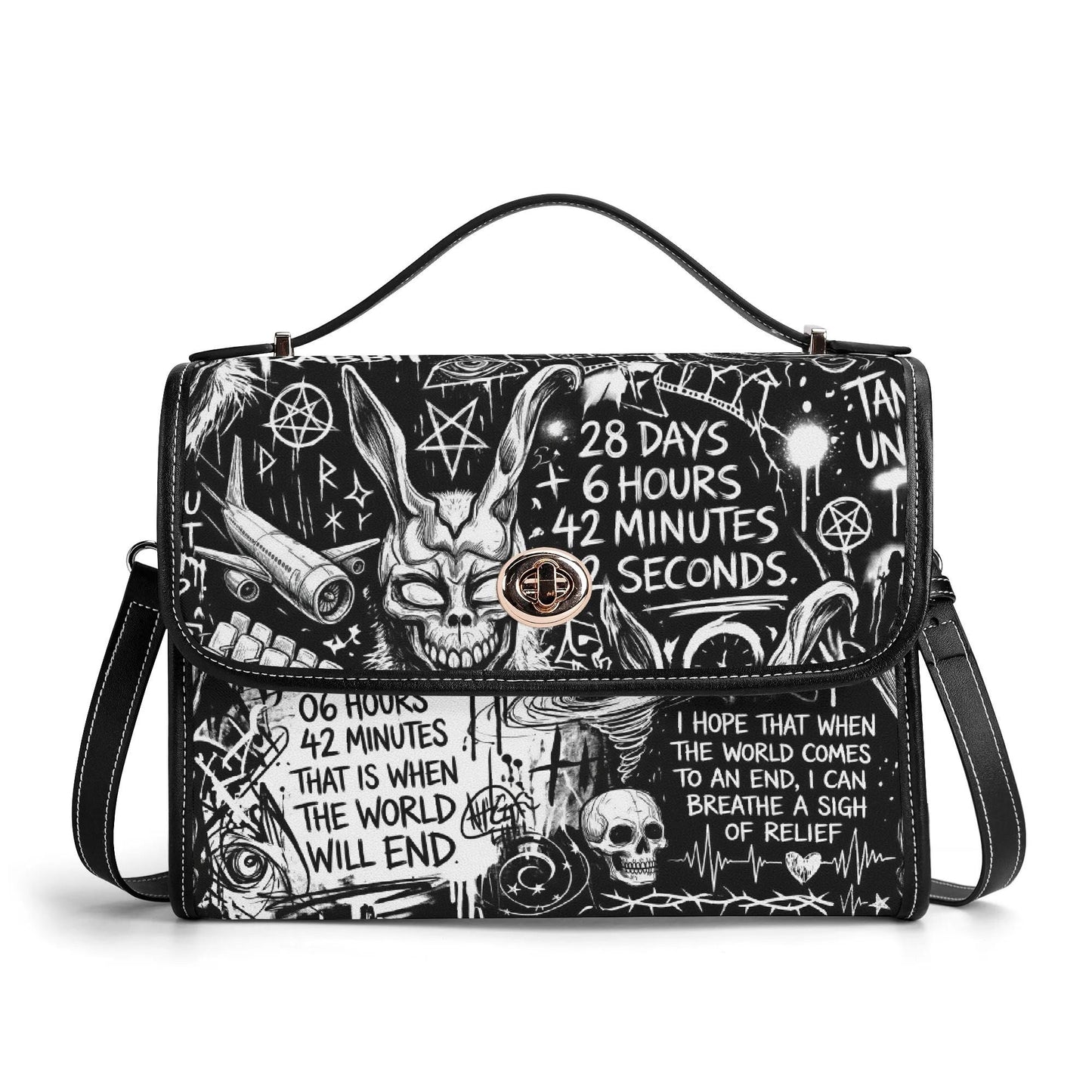 DarkO Minimalist Top-Grain Satchel Crossbody Bag