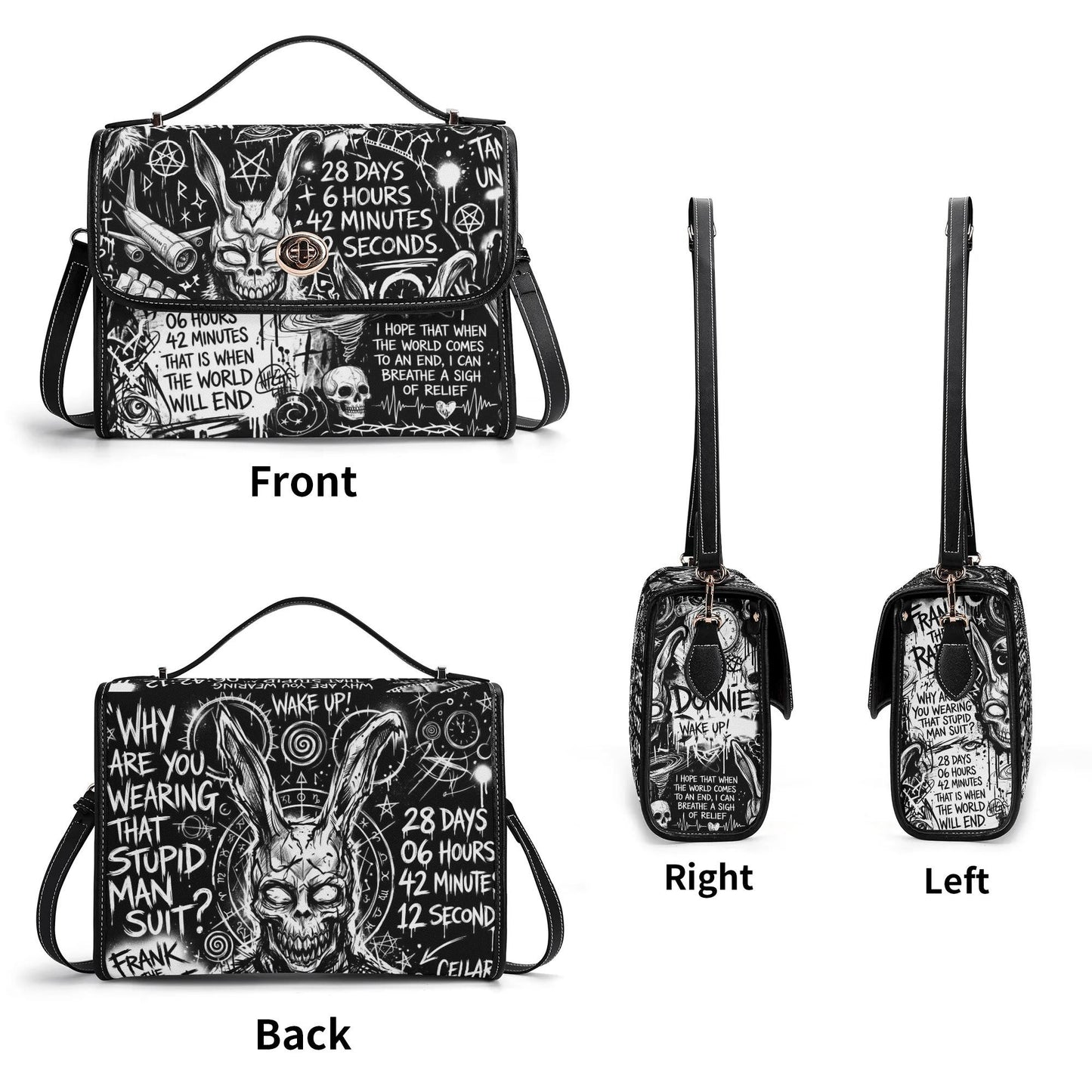 DarkO Minimalist Top-Grain Satchel Crossbody Bag