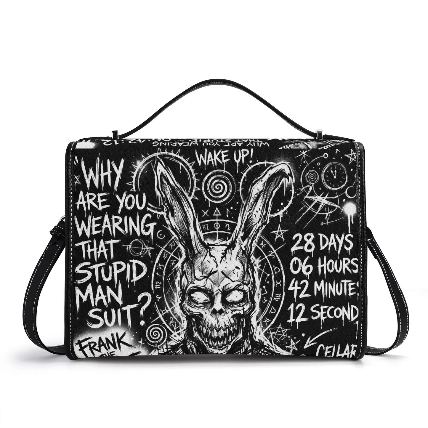 DarkO Minimalist Top-Grain Satchel Crossbody Bag