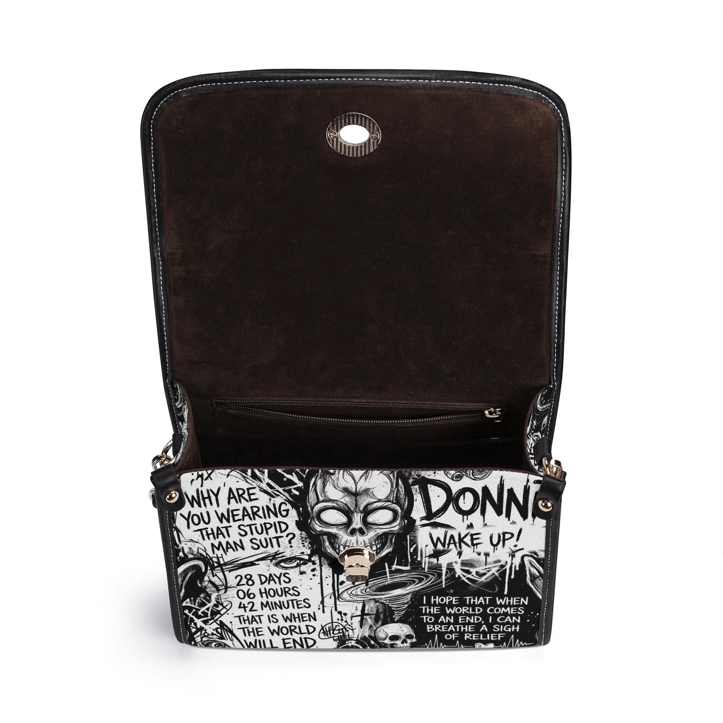 DarkO Minimalist Top-Grain Satchel Crossbody Bag