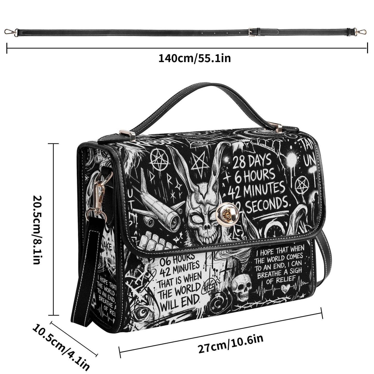 DarkO Minimalist Top-Grain Satchel Crossbody Bag