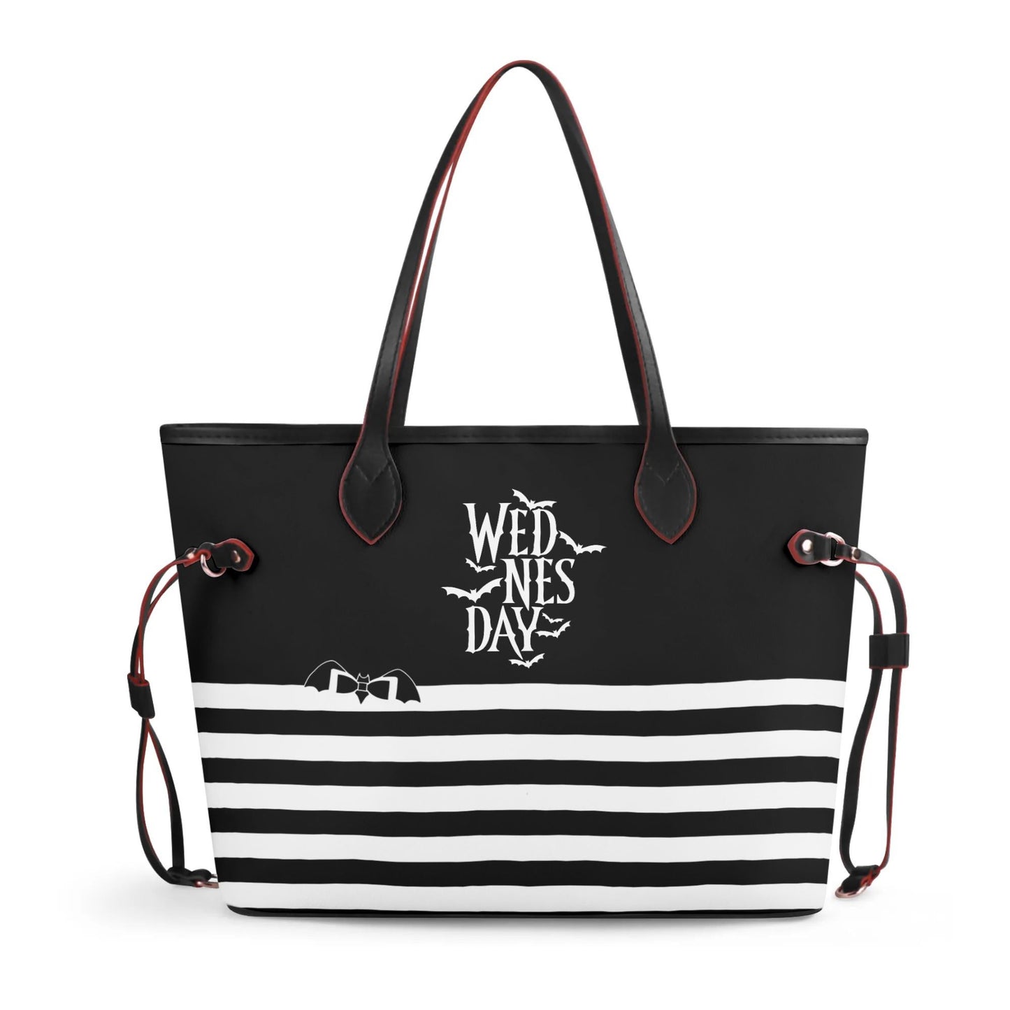 Wednesday Inspired Carryall Monogram Tote Bag with Zipper Makeup Bag