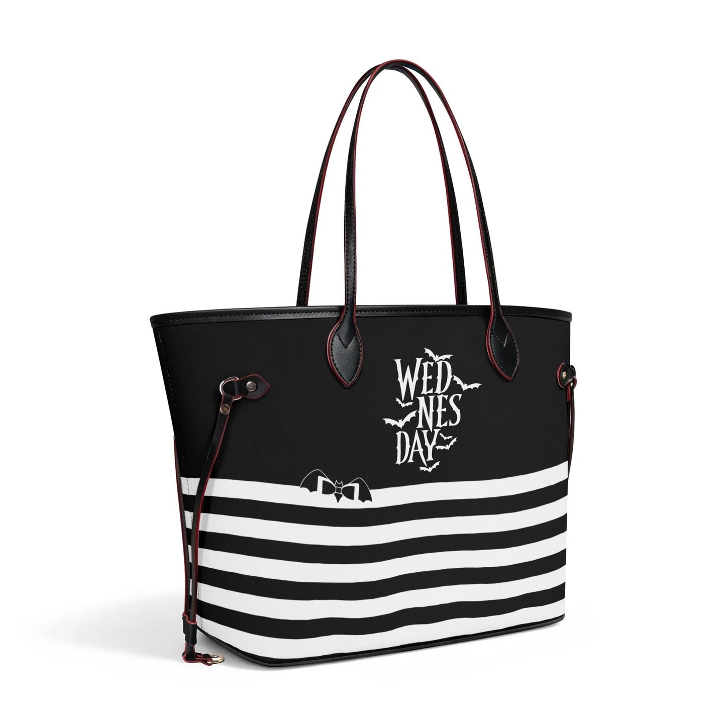Wednesday Inspired Carryall Monogram Tote Bag with Zipper Makeup Bag