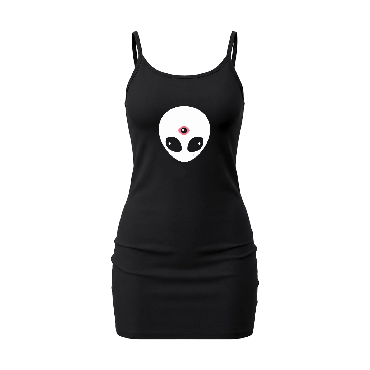 Space Babe Solid Tight Sleeveless Dress