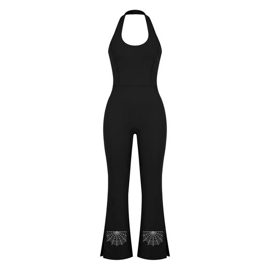 Cobwebs Halter Flared Jumpsuit