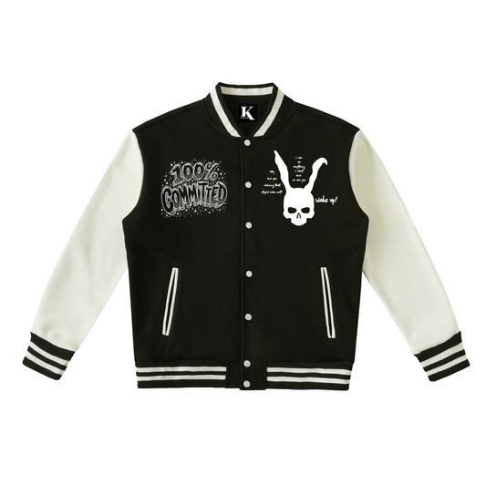 Sparkle Motion Two-Tone Fleeced Varsity Jacket