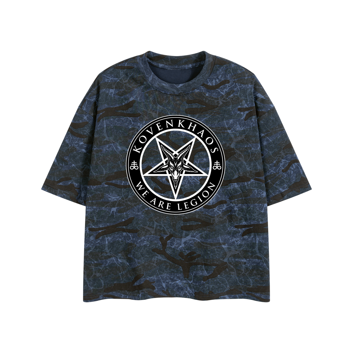 KovenKhaos Goat Unisex Boxy Camo Print T-Shirt