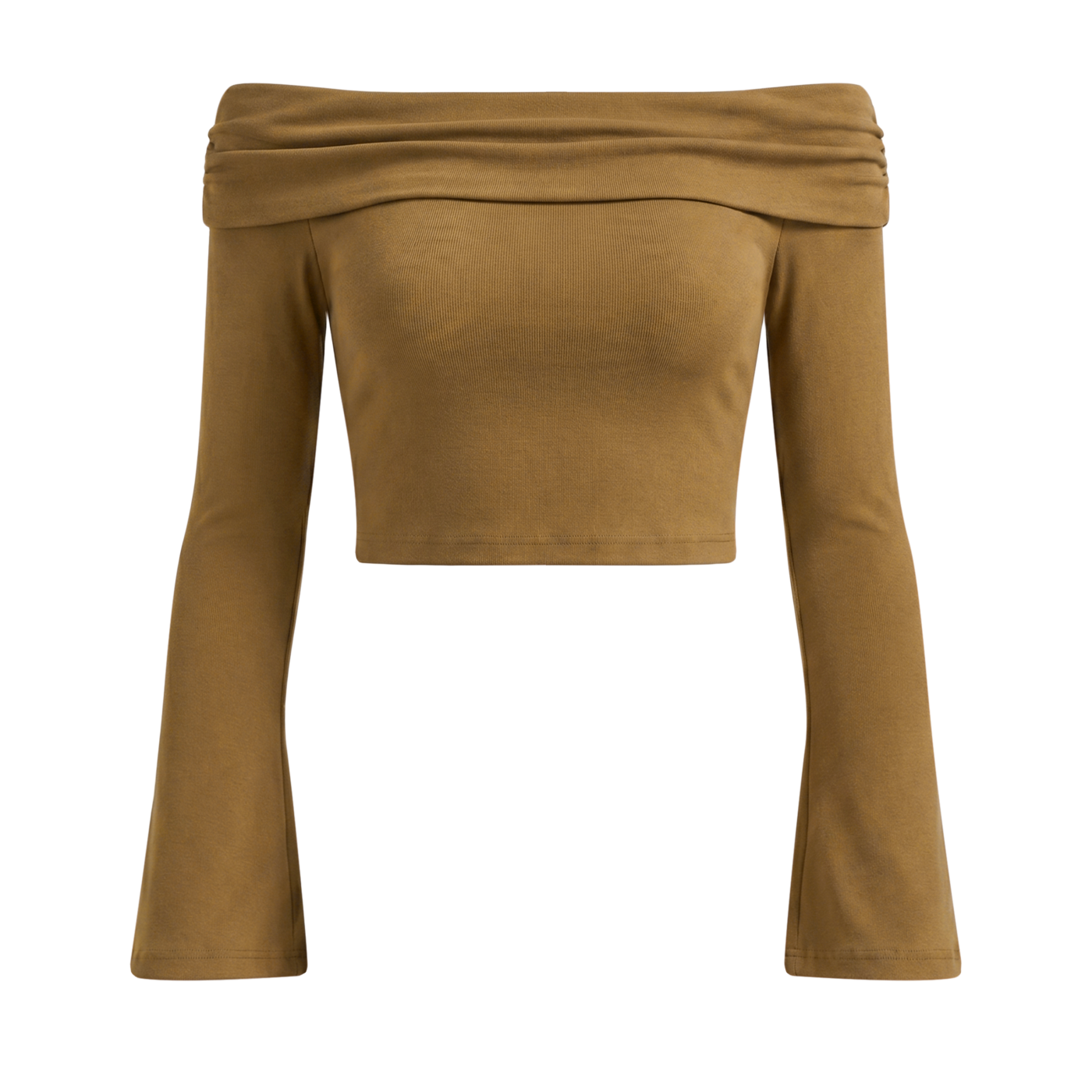 KovenKhaos Off-the-Shoulder Bell Sleeve Crop Top