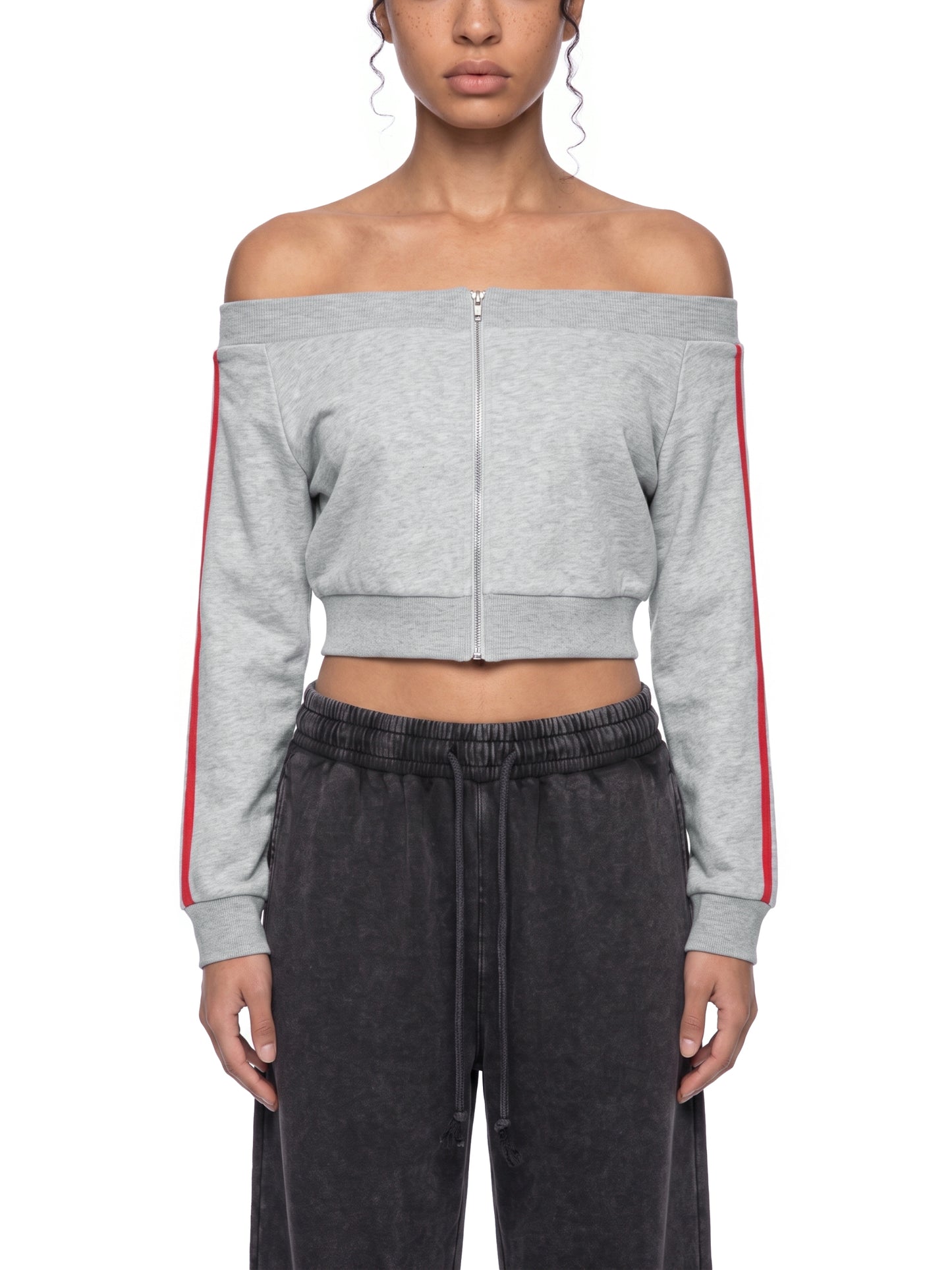Bullets over Baghdad Off-Shoulder Full Zip Hoodie