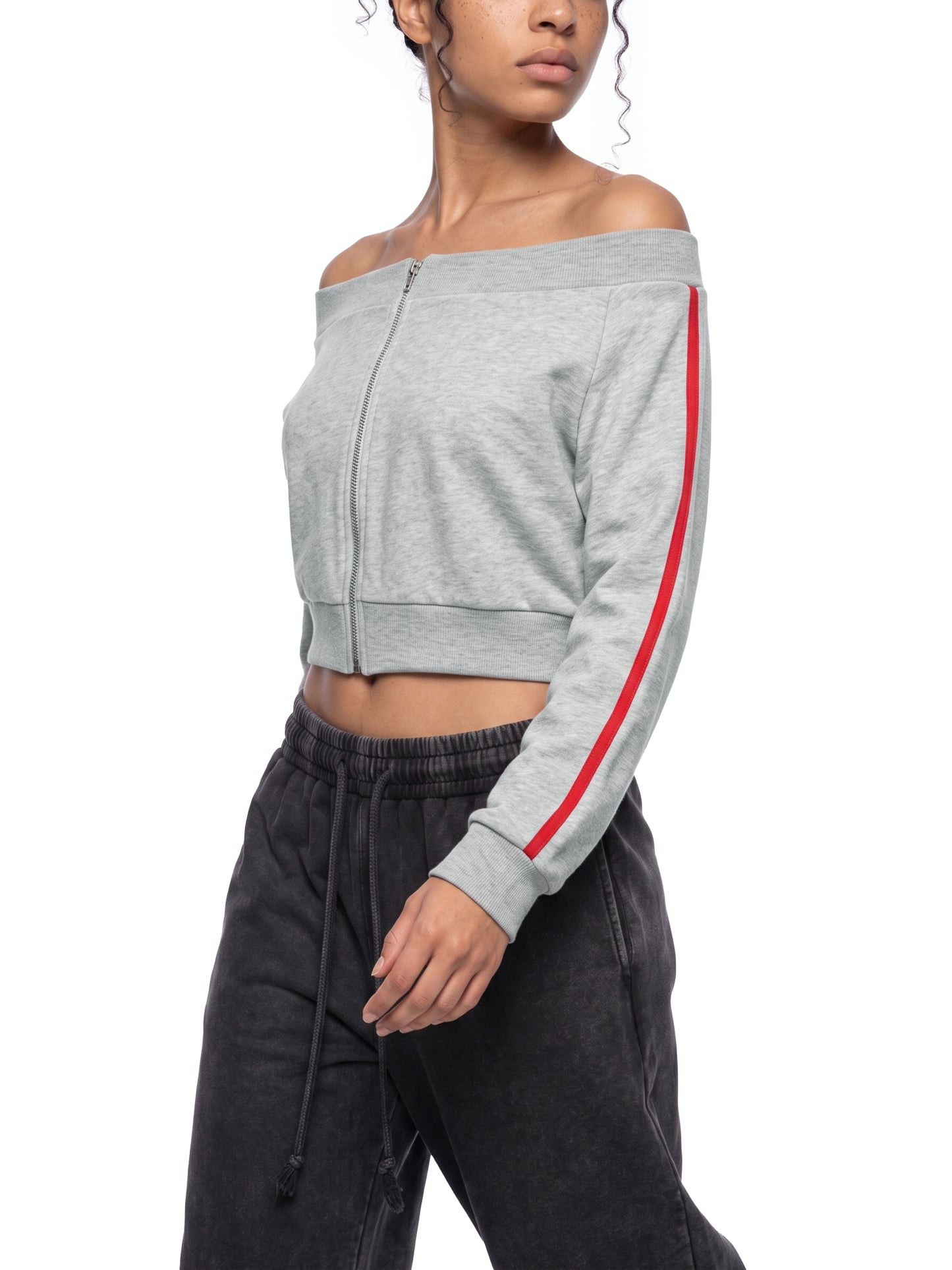 Bullets over Baghdad Off-Shoulder Full Zip Hoodie