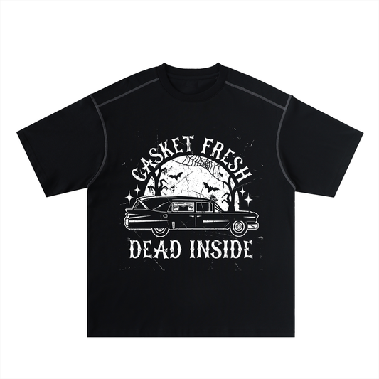 Casket Fresh - Oversized Contrast-Stitched Cotton Tee