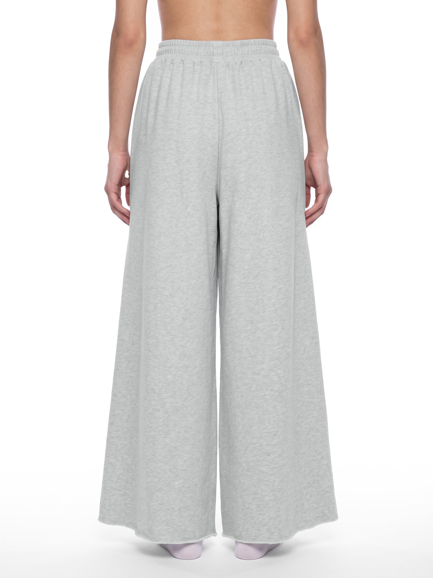 Chibi Baphomet Flowers Women's Raw Edge Wide Leg Sweatpants