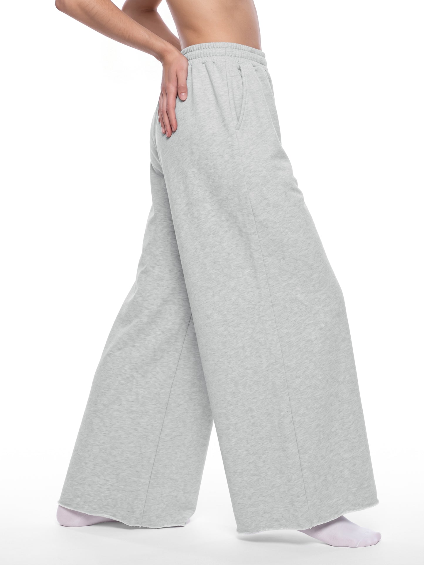 Chibi Baphomet Flowers Women's Raw Edge Wide Leg Sweatpants
