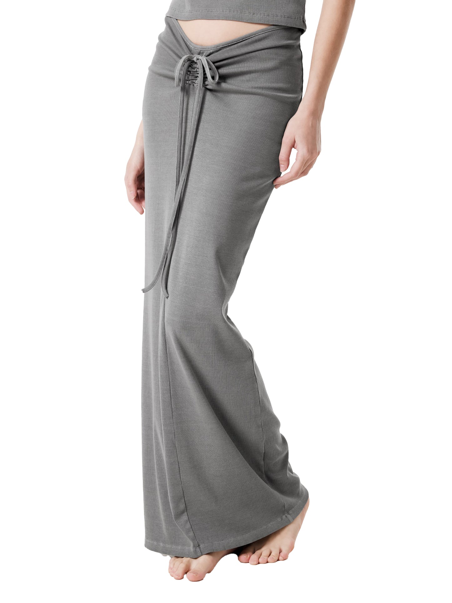 Twin Serpents Dyed Washed Drawstring Maxi Skirt