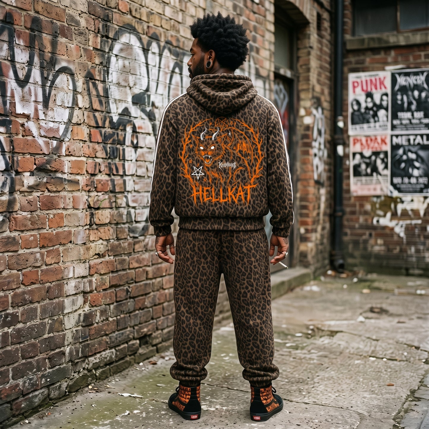 Hellkat Unisex Leopard Full Zip Hoodie