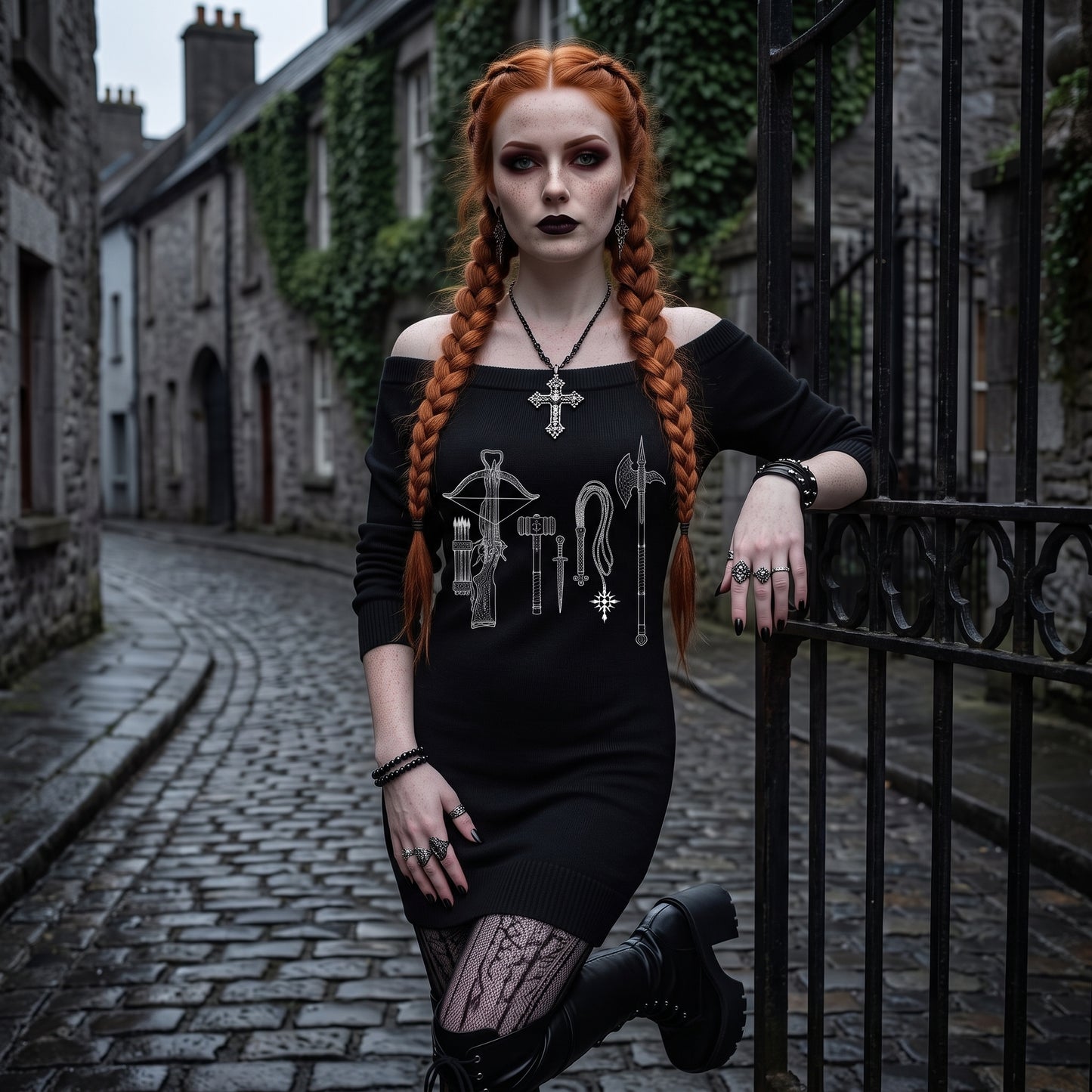 Van Helsing Off-the-Shoulder Dress