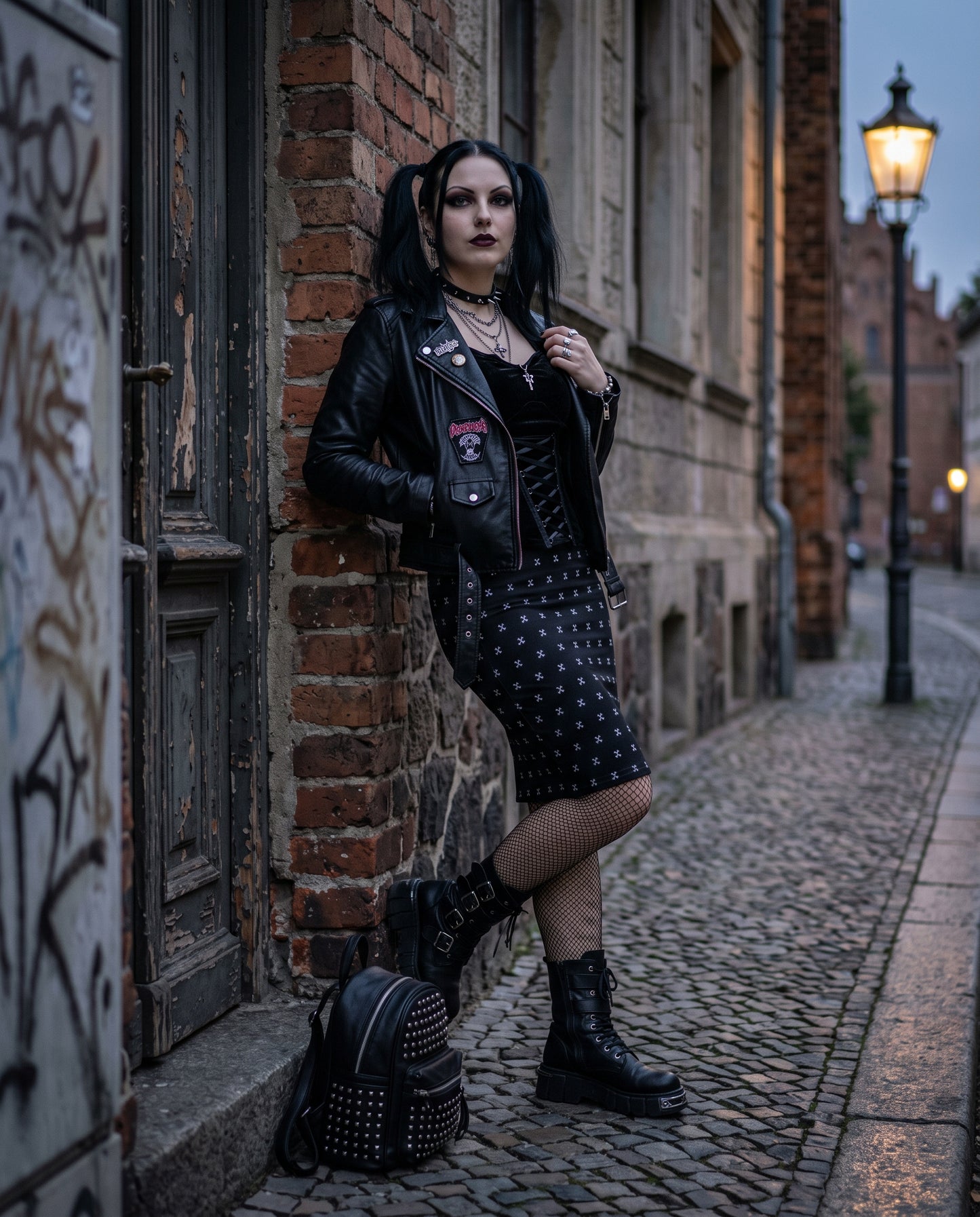 Black Dahlia Flower Fitted Dress