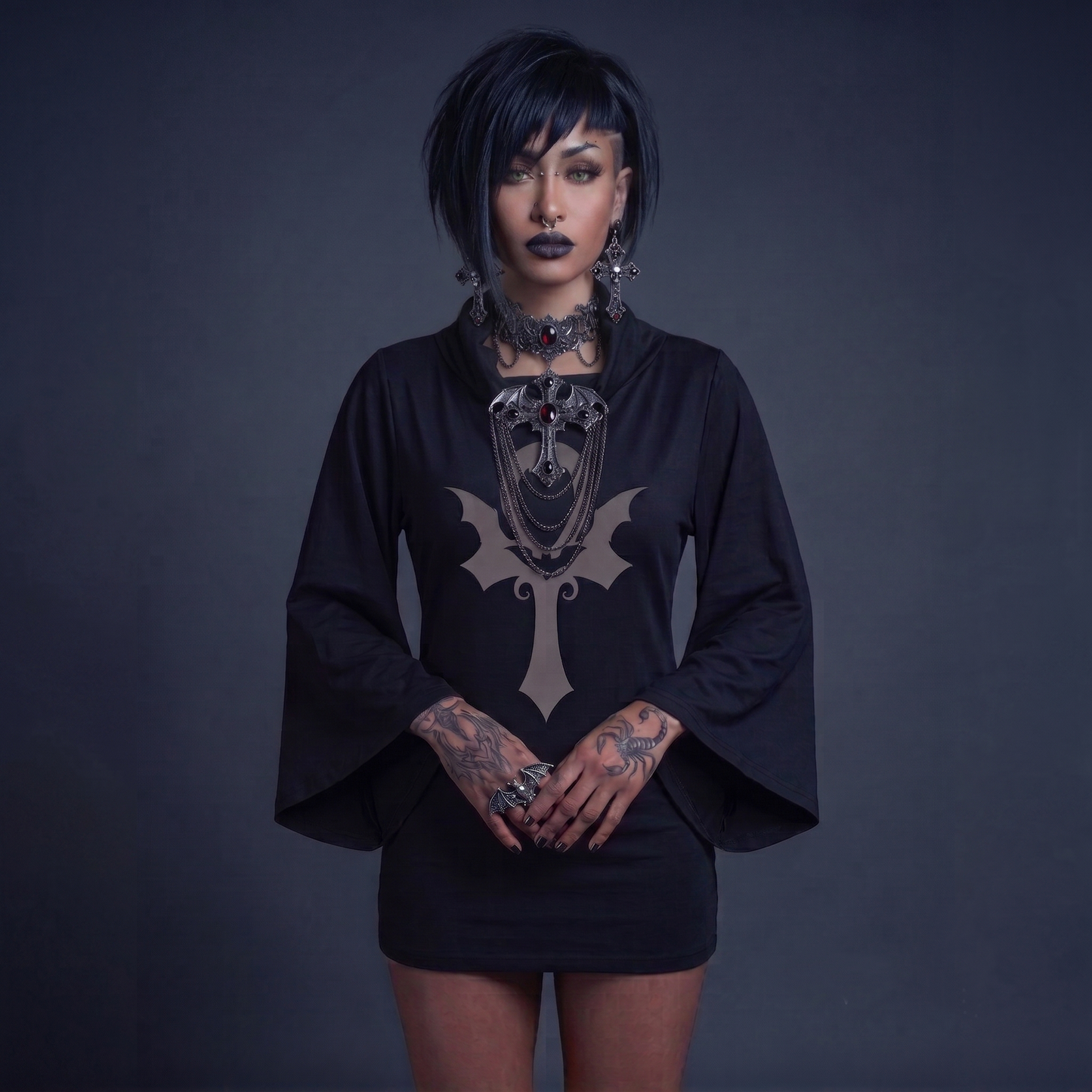 Collapsed Dreams Turtleneck Batwing Top