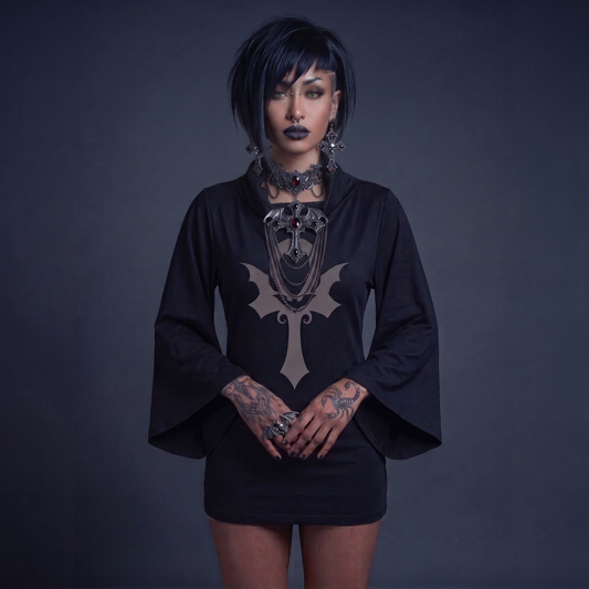 Collapsed Dreams Turtleneck Batwing Top