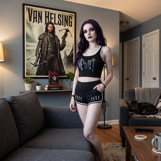 Van Helsing Color Block High Waisted Shorts
