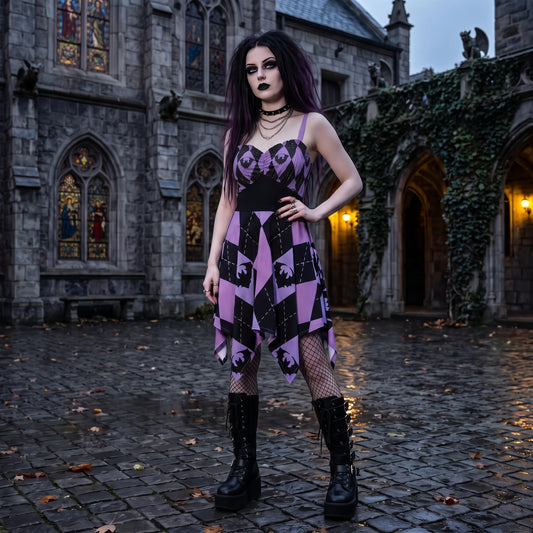 Bratty Argyle Sleeveless Slip Dress