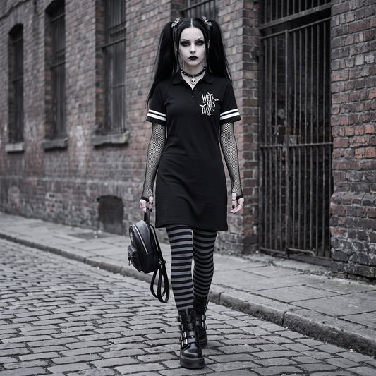 Wednesday Striped Color Block Polo Dress