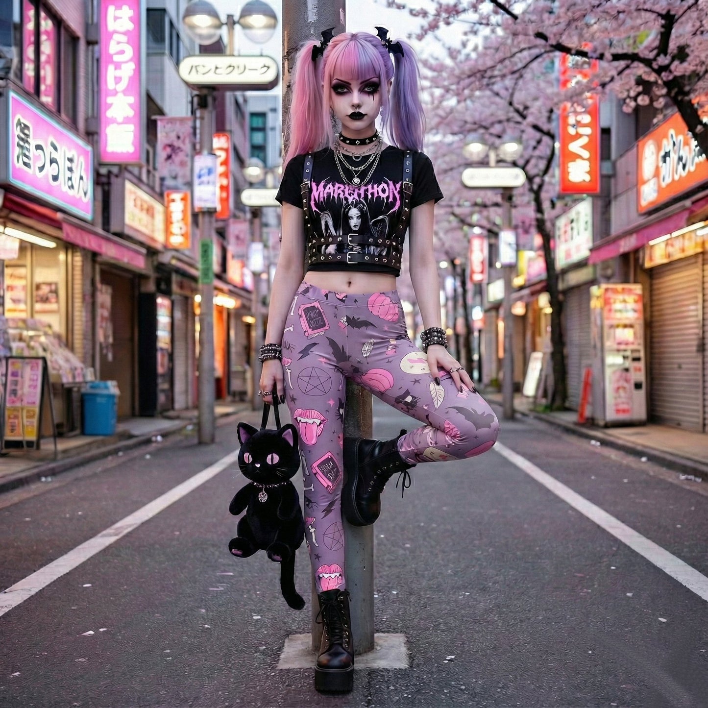 Pastel Spooky High Waist Leggings