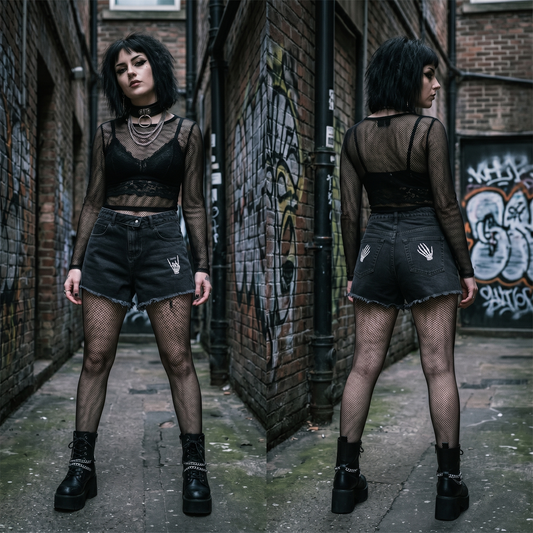 Dead and Loving It Vintage Wash High Rise Denim Shorts