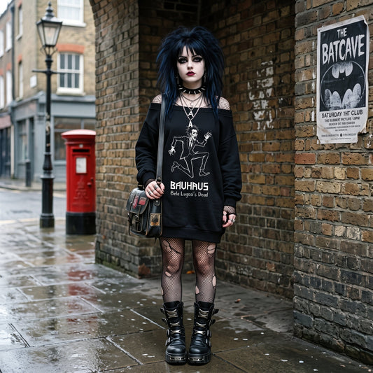 Bela Lugosi Is Dead v.2 Off-the-Shoulder Dress