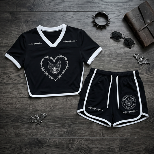Sanguisūga High Rise Color Block Shorts Set