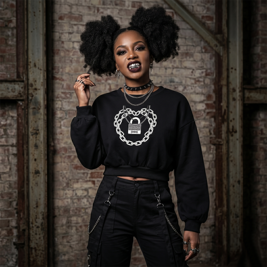 Bling Bling Boxy Cropped Crewneck Sweatshirt