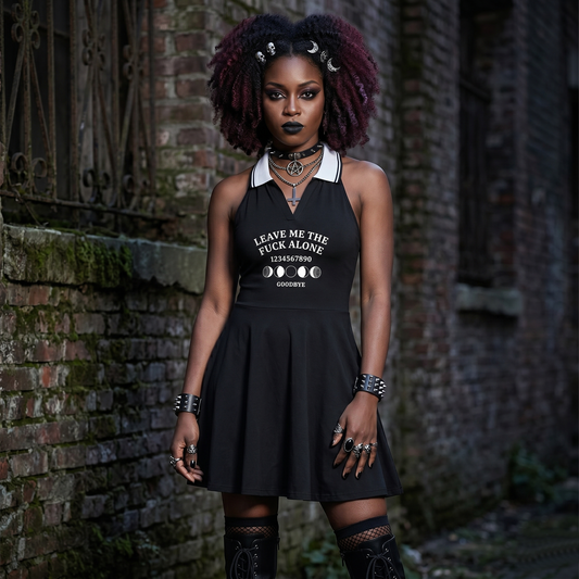 Ouija Collared Halter A-Line Tennis Dress