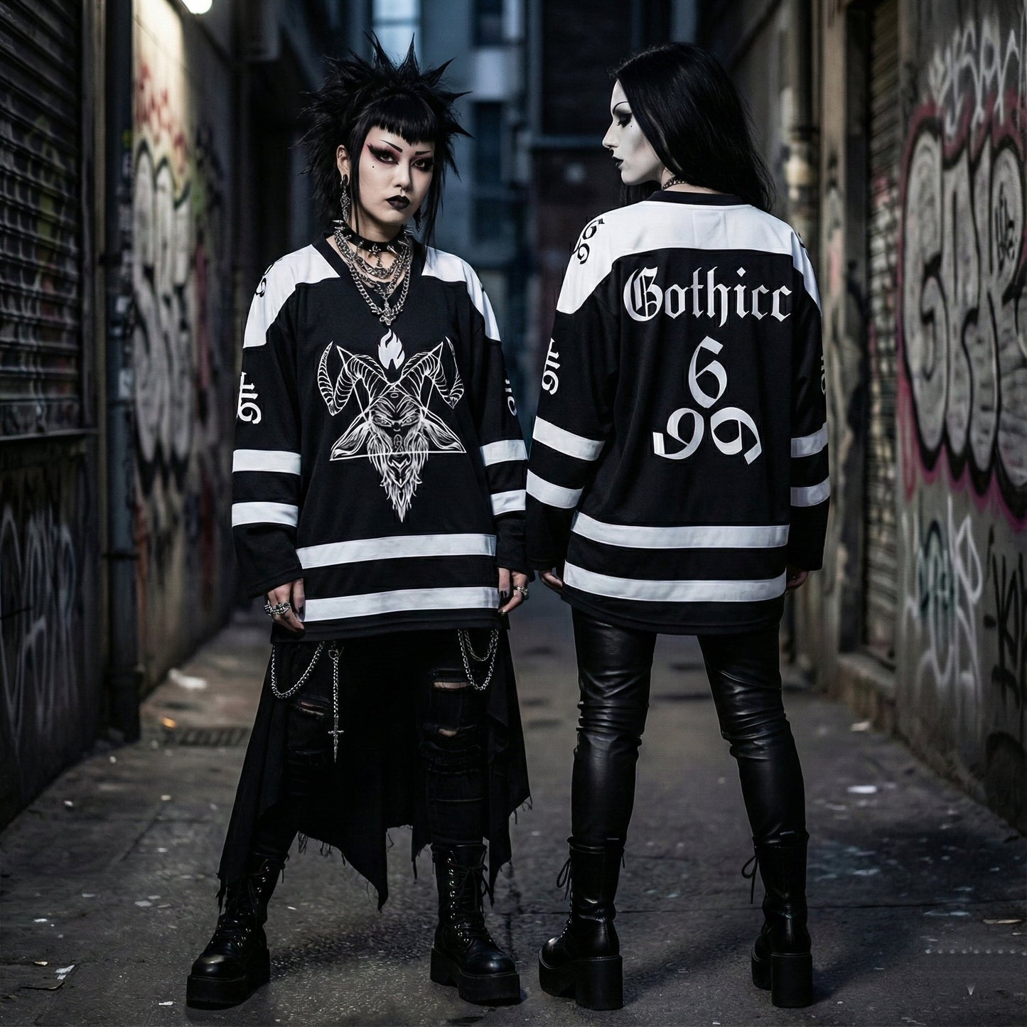 Gothicc Unisex V-neck Hockey Jersey
