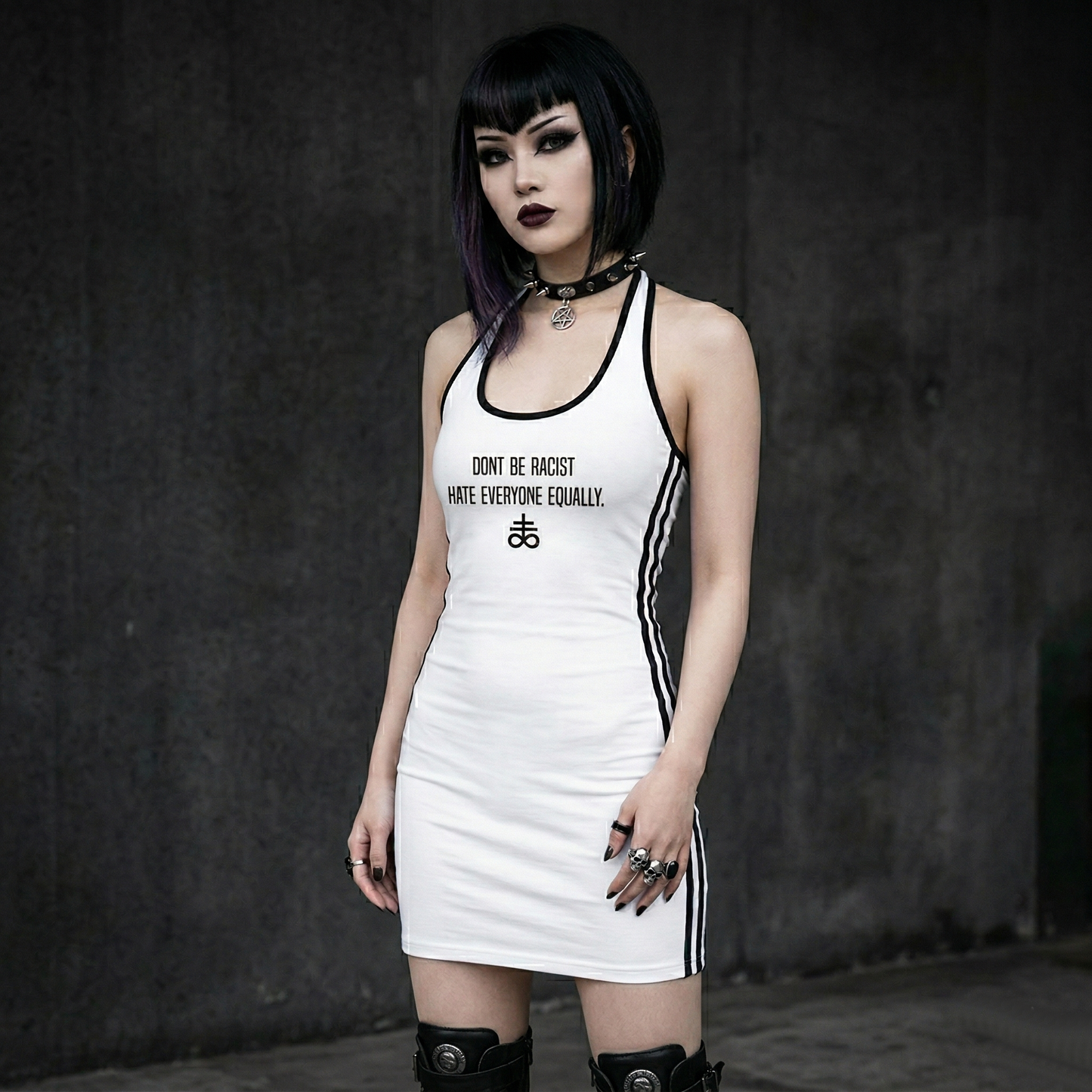 Equal Hate Binding Tight Halter Dress