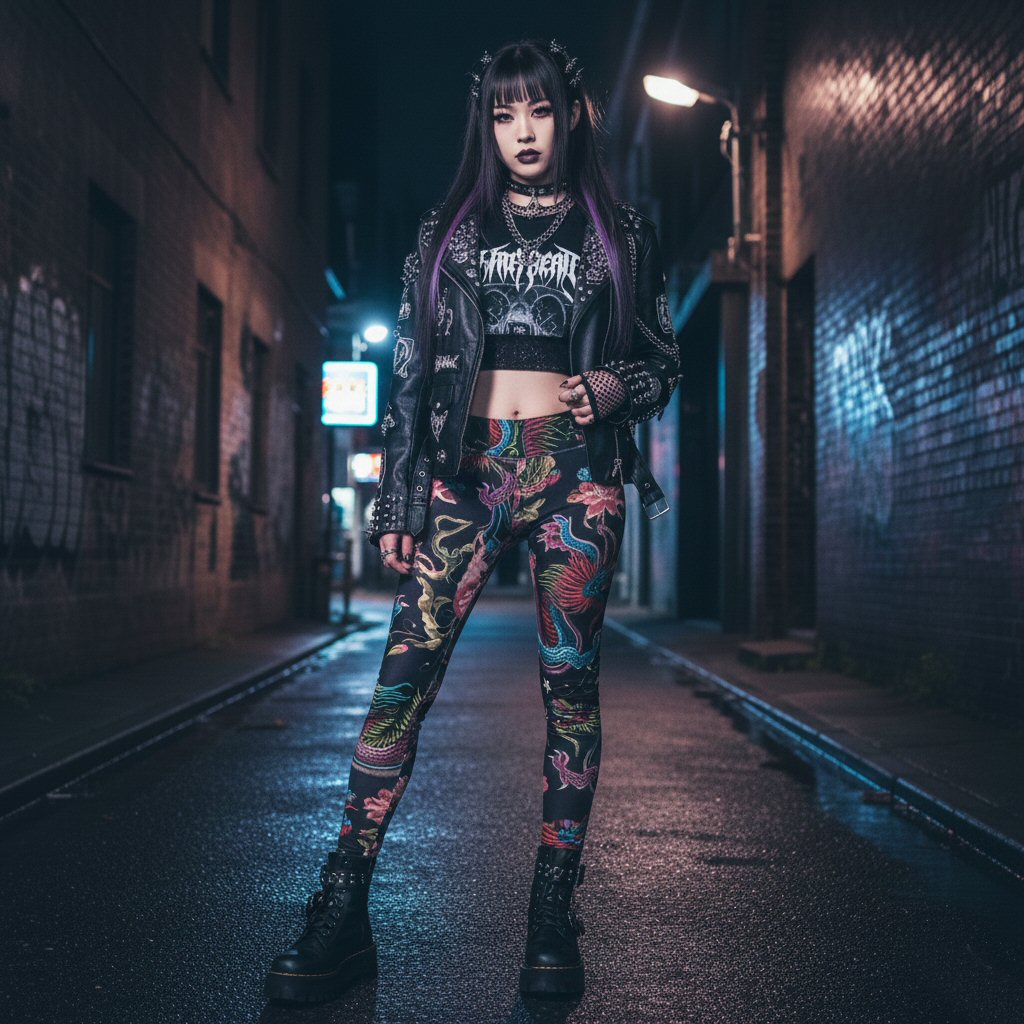 Dragons & Flowers High Waist Leggings