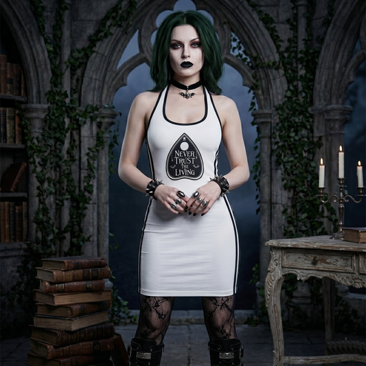 Never Trust Binding Tight Halter Dress