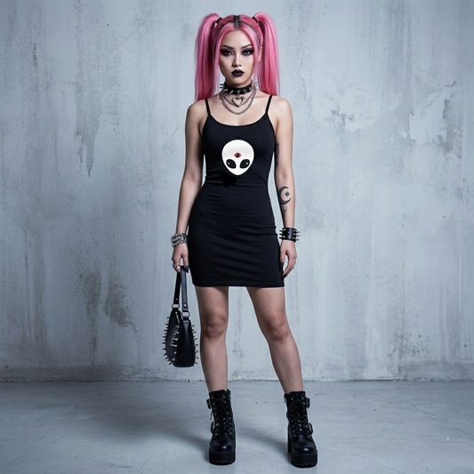 Space Babe Solid Tight Sleeveless Dress