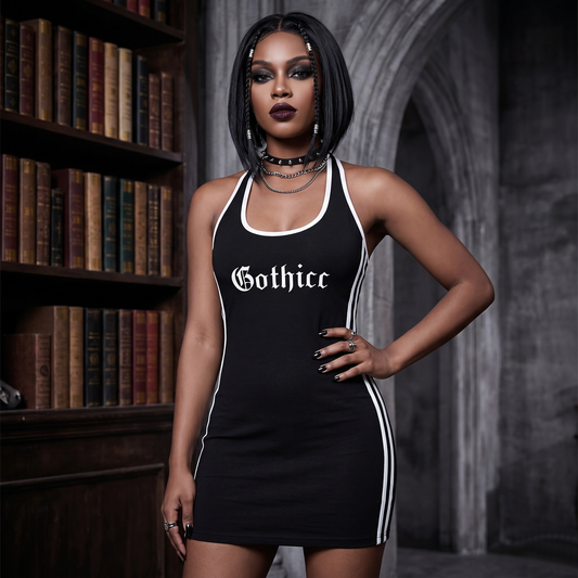 Gothicc Binding Tight Halter Dress