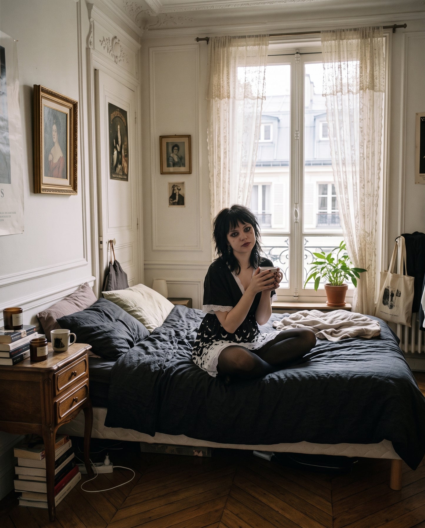 Release the Bats Lace Edge Sleepwear With Bat Sleeve