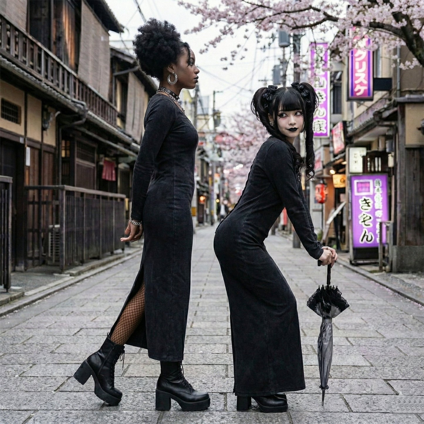 Lunar Phases Dyed Washed Slit Maxi Dress