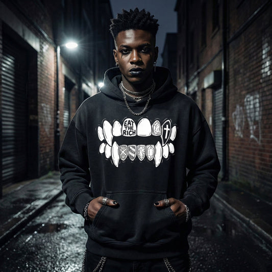 Eat The Rich Heavyweight Sunfade Oversized Hoodie