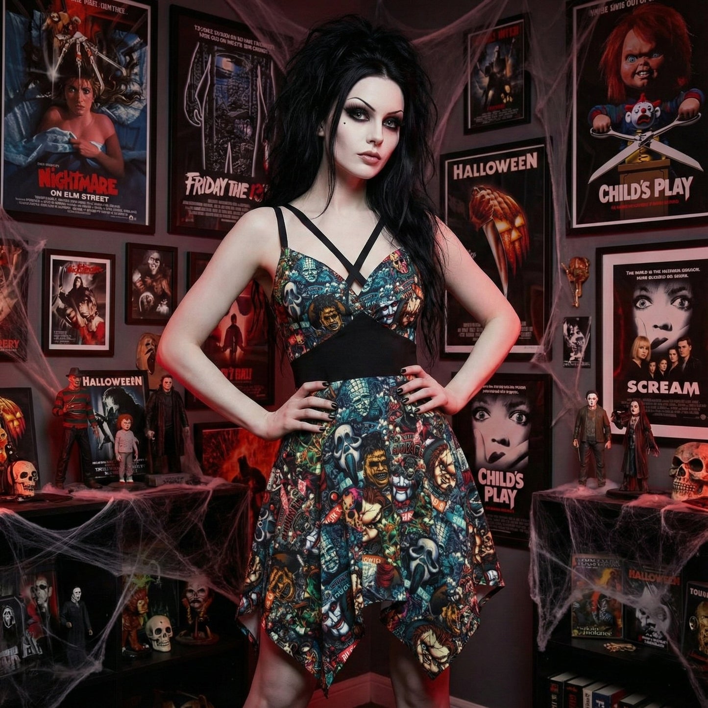 Monster Mash Sleeveless Slip Dress